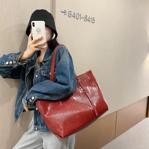 Croc-Embossed Everyday Tote